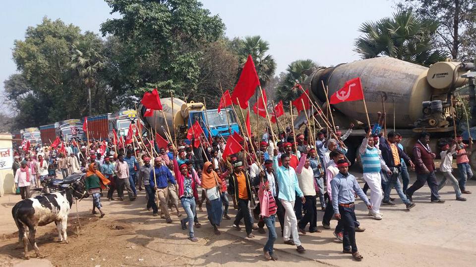 Sand Workers Protest at Agiaon, Bihar