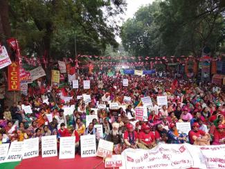 mid day meal workers protest delhi